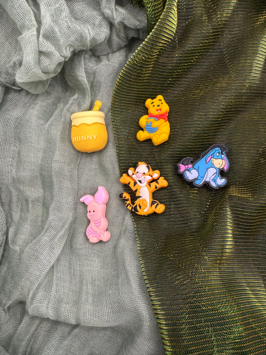 Acre woods bear characters crochet hook SET of 5