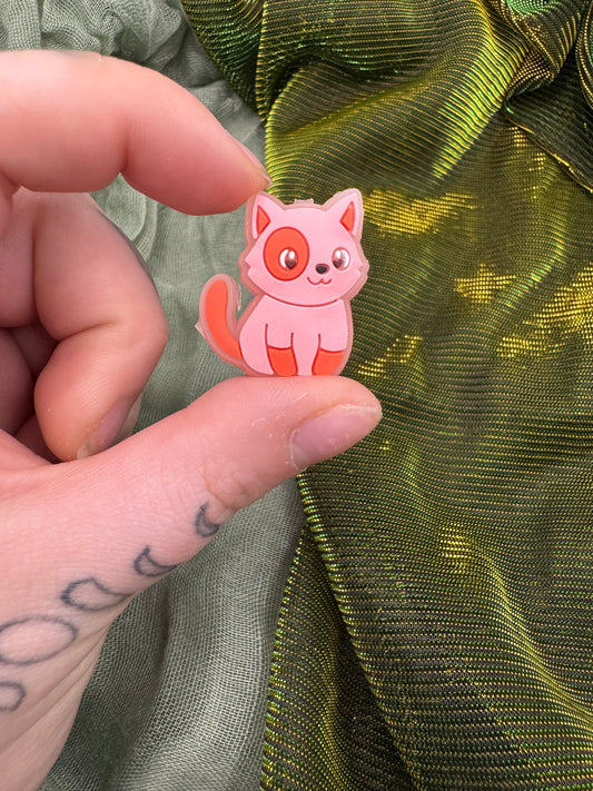 Pink spotty cat GLOW IN THE DARK crochet hook