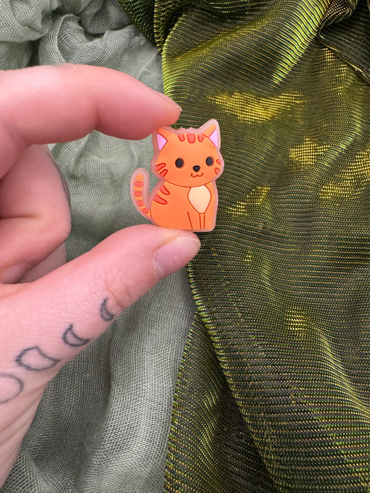 Ginger tabby cat GLOW IN THE DARK crochet hook