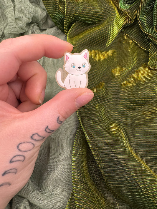 White cat GLOW IN THE DARK crochet hook