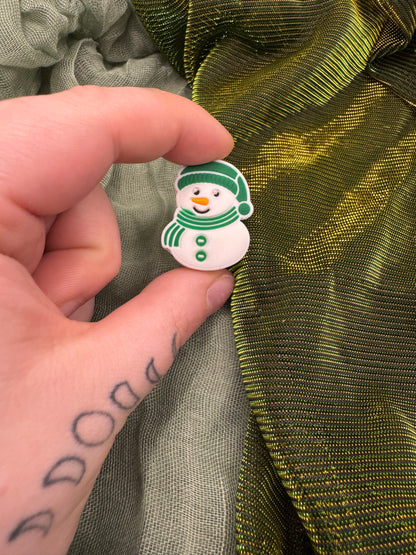 Green snowman crochet hook