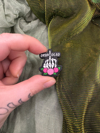"Drop dead" middle finger crochet hook