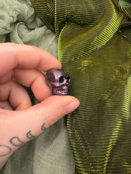 Purple glitter skull crochet hook