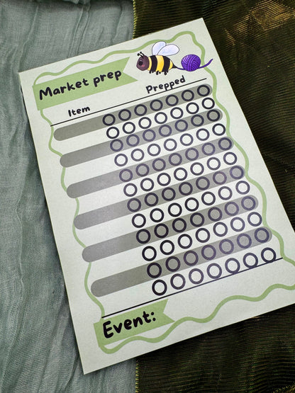 Market prep planner A5 notepad