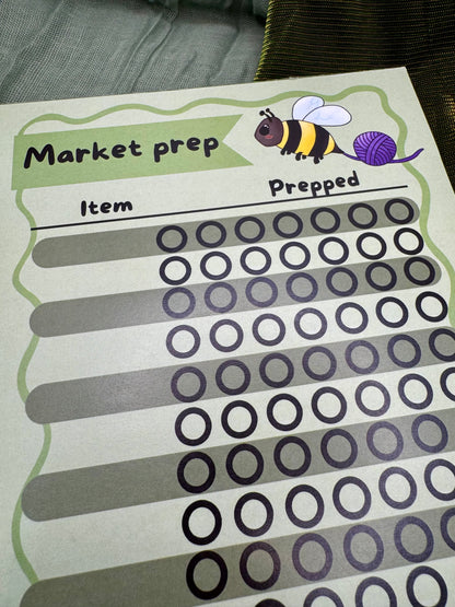 Market prep planner A5 notepad