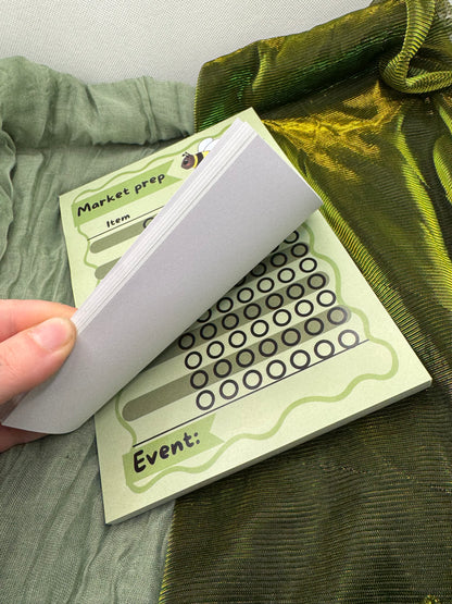 Market prep planner A5 notepad