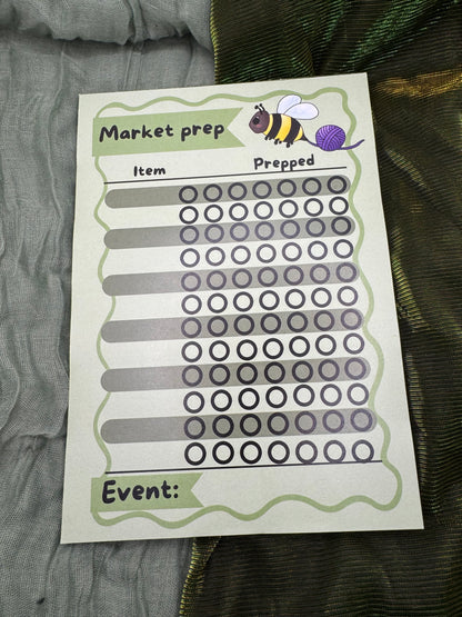 Market prep planner A5 notepad